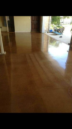 Stained Polished Concrete Residential Garage